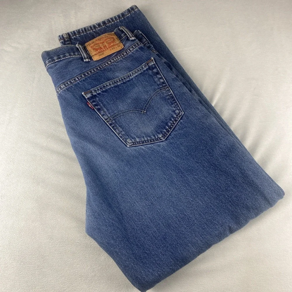Levis Jeans Mens 40 X 32 Blue 550‎ Relaxed Tapered American Cowboy Ranch Y2K - Picture 12 of 13